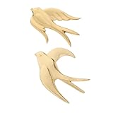 Ensemble de 2 pièces design rétro : Ces ornements muraux en forme d’oiseaux volants apportent une touche vintage et sophistiquée à votre décoration intérieure, se démarquant par leur finition dorée et leur taille adaptée à divers espaces.