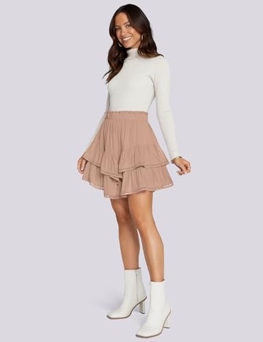 TARSE Womens Flowy Shorts High Waist Pleated Mini Skirts Casual Boho Ruffle Tiered Skorts Cute Versatile Fashion Shorts4