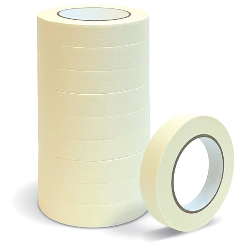 Better Office Products Masking Tape, 1 Inch x 55 Yards, Bulk Pack, White Beige Color, Adhesive Painting Tape, Bulk Pack General Purpose Masking Tape (10 Pack)