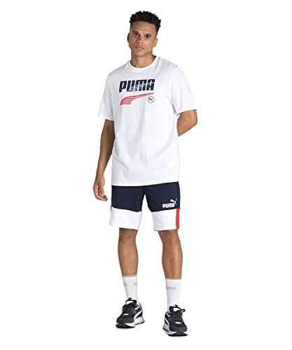 Image of Puma Men's Polyester Letter Print Regular Fit T Shirt