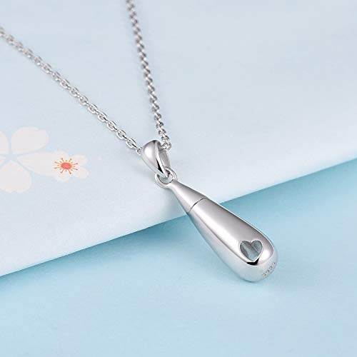 925 Sterling Silver Urn Pendant Necklace Teardrop Cremation Jewelry for Ashes Memorial Keepsake for Women2