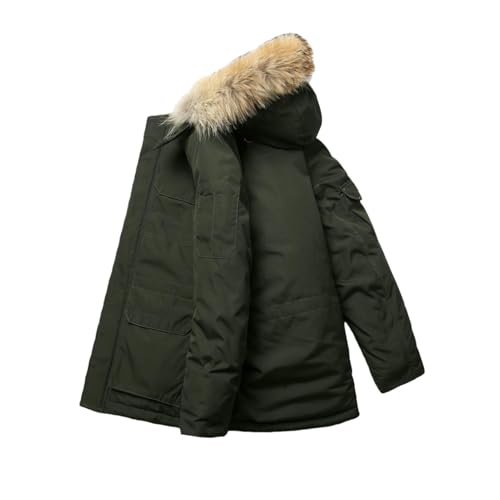 Chaqueta acolchada de trabajo para hombre con capucha extraíble de invierno
