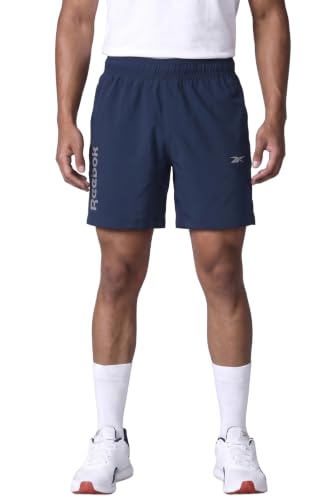 Image of Reebok Men's Polyester Running Shorts - Quick Dry Lightweight Sports Shorts for Men | Gym Shorts for Men | Training Fitness Running Shorts - Secure Drawcord Waistband