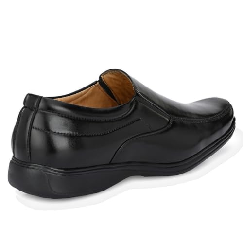 Image of Leatherkraft Stacked Heel Formal Slip-On Shoes