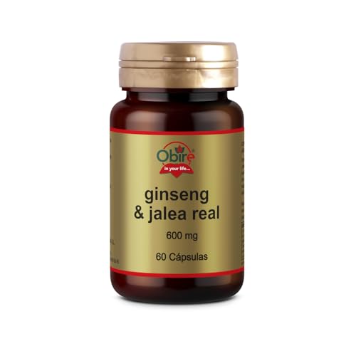 Obire | Ginseng + Jalea Real 600 mg | 60 Cápsulas | Con Vitaminas y Minerales | Vitalidad y el Bienestar