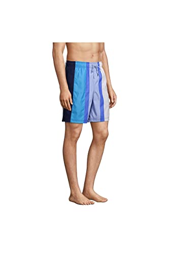 Lands' End Mens 8 Inch Volley Swim Trunk Navy/Turquoise Multi Stripe Regular Large3
