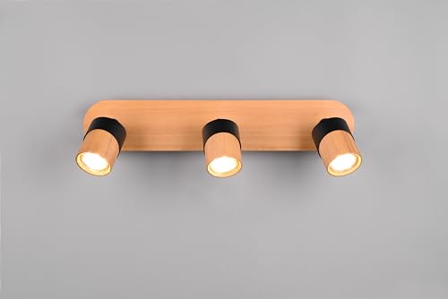 Trio Lighting Aruni Faretto Da Soffitto Legno 3 Lampadine Nero - 4