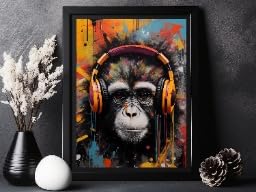 Images colorées de chimpanzés XINBAO déco murale animaux pop art 60x90cm