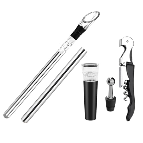 Barra enfriadora de vino, enfriador de vino de acero inoxidable, juego de varillas de refrigeración de bebidas, enfriador de botellas de vino, barra de refrigeración de vino, juego de abrebotellas,