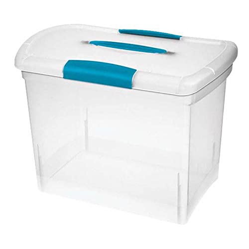 Sterilite Large Nesting Showoffs Portable Clear Letter Size File Box With Latches For Documents, Pictures, Or Schoolwork, (18 Pack) #TOP18