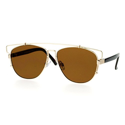 Super Flat Lens Sunglasses Designer Fashion Wire Top Unisex Shades UV 400