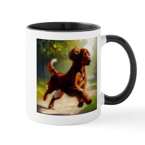 Taza de cerámica 11 oz Irish Setter Dog miniatura 1