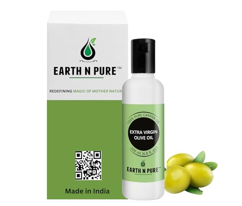 Image of Earth N Pure Extra Virgin Olive Oil (Jaitun Oil) Cold Pressed, Natural, Therapeutic Grade 200 ml