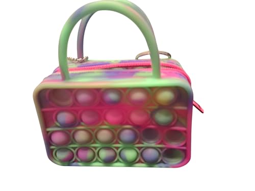 Kids Multicolor Tie-Dye Mini Coin Purse with Character Charm, Pink Zipper