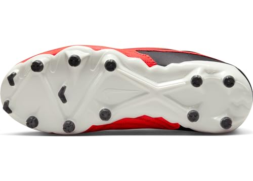 Nike Jr. Phantom GX Academy Big Kids' Multi-Ground Soccer Cleats (DD9546-600, Bright Crimson/White/University Red/Black) Size 52