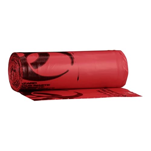 careBlue Biohazard Waste Bags 45–55 Gallon, 40” x 55”, Red Infectious Waste Bags with Biohazard Symbol, 1.25 Mil Polyethylene, Star-Sealed Bottom, 150 Count Case