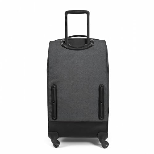 EASTPAK Trans4 M – 68L Large Wheeled Luggage with Dual Compartments, TSA Lock, 360° Spinner Wheels, and Diamond-Embossed Handle, Black Denim2