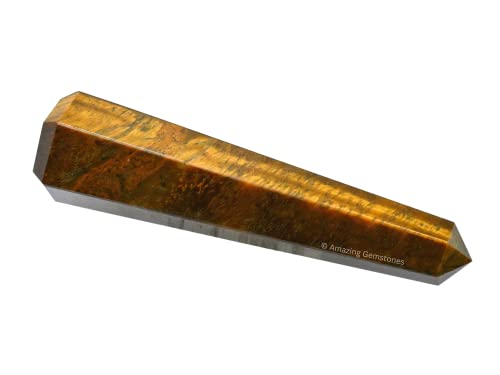 Image of Amazing Gemstone Tiger Eye Crystal Towers, Natural Healing Crystal Point Obelisk for Reiki Healing and Crystal Grid (3 inch to 4 inch INCH)