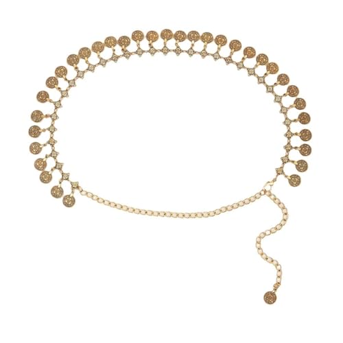 Mawjom Metal Chain Renaissance Coin Belt for Women Adjustable Trendy Body Waist for Girls Dress Corset