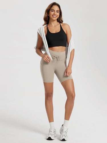 ODODOS Halter Sports Bra for Women Non Padded Strappy Cropped Tops Workout Yoga Crop4