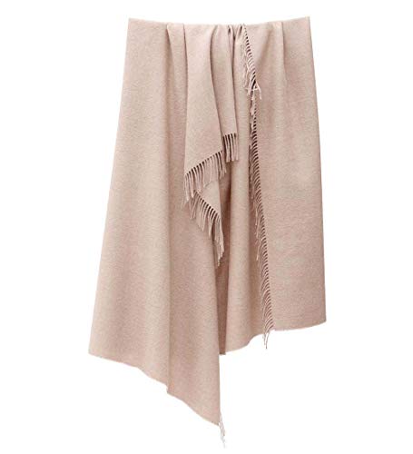 100% Baby Alpaca Wool Blanket Throw Solid Color Design For Bed Couch Sofa Soft Warm Peruvian Alpaca Wool Blankets 72" X 52" (Antique Rose) #TOP2