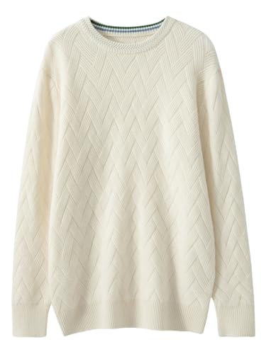 Men Winter Clothing O-Neck Goat Cashmere Thicker Sweater Mat Weave Pattern Knitted Pullovers