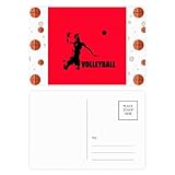 American Sports Volleyball Basketball Postkarten Set, Dankeskarte, Versandseite, 20 Stück