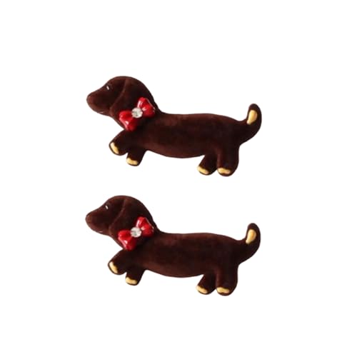 Stylish Dachshund Hairpin Flock Clip for Women Girl Kids Bangs Comfortable NonSlip Hair Accessories Gentle Design 2pcs Flocking 