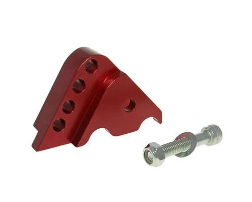 2EXTREME Höherlegungssatz CNC 4-Loch rot kompatibel für MBK Ovetto 50/100 2T, Yamaha Aerox 50, Aerox 100 2T, Axis 50