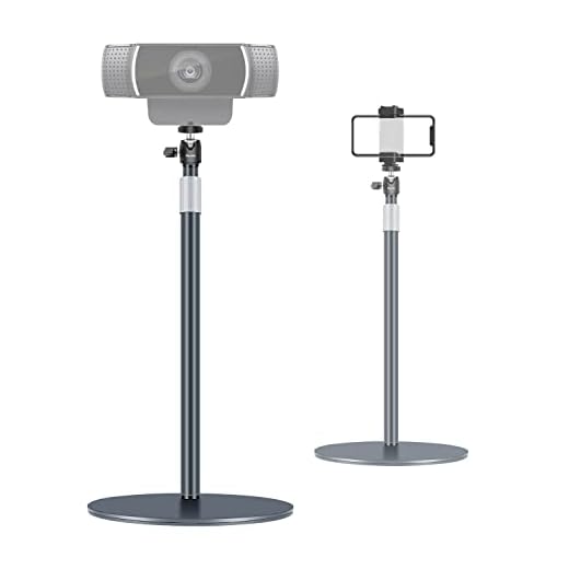 Nycetek Webcam Stand, Light Stand Tripod with 360° Rotatable Ballhead for DSLR Camera, Ring Light, Webcam, Desktop Tripod for Video Recording, Shooting, Game Streaming, YouTube