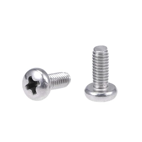 MACHSWON M4x10mm Machine Screws Pan Phillips Cross Head Screw 304 Stainless Steel Round Head Cross Screw Fasteners Bolts 30Pcs