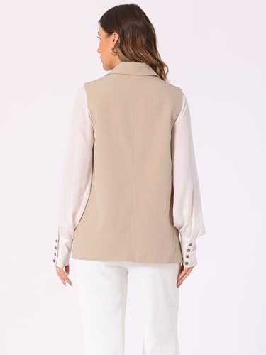 Allegra K Women's Sleeveless Blazer Shawl Collar Open Front Work Office Suit Vest Jacket4