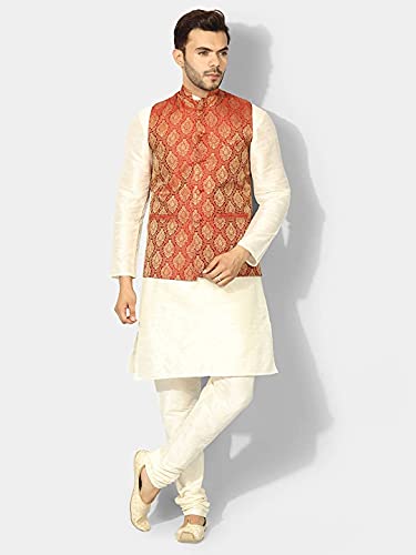 Image of Mens Kurta Pyjama Set with Designer Ethnic Nehru Jacket