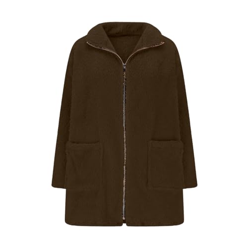 Winter Jackets for Womens Warm Fleece Sherpa Jacket Long Sleeve Thicken Thermal Coat with Pockets Casual Outwear3