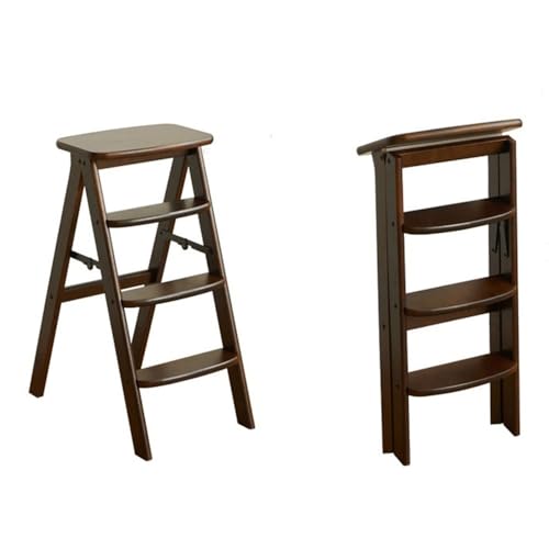 MENGLI-2024 Escalera Plegable Taburete de Madera con Estructura en Forma el hogar Plegable escalones
