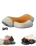 Artuvate Neck Massager, 3-in-1 Neck Massager Pillow with Deep Tissue, Heating & Gentle Stretcher, Ergonomic Memory Foam Pillow for Back Shoulder - Sleep Aid & Relaxation (Light Gray)