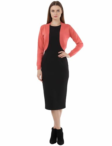Image of Allsense Women's 3 /4 Sleeve Bolero Shrug for Dresses | Open Front Cropped Cardigan, Lightweight Knit Dress Cover Up