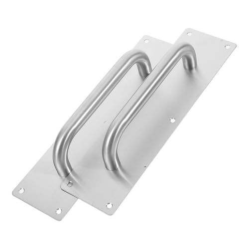SOPOTUTU 2 piezas Manilla de Placa para Puerta Corredera de Acero Inoxidable Diseño Elegante para Puertas Cortafuego y Interiores Color Plateado Resistente