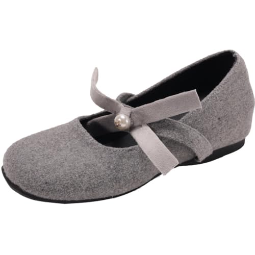 Women's Fashionable Bowknot Design Suede Flat Shoes, Casual Comfy Comfort Comfortable Round Toe Cute Shoes for Daily Wear, Ballet, Lightweight Breathable for All Seasons