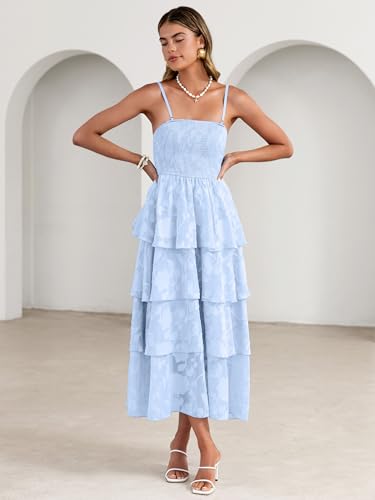 Image of Simplee Womens Summer Strapless Maxi Dress 2026 Boho Floral Off Shoulder Wedding Guest Dresses Tiered Beach Long Sundress