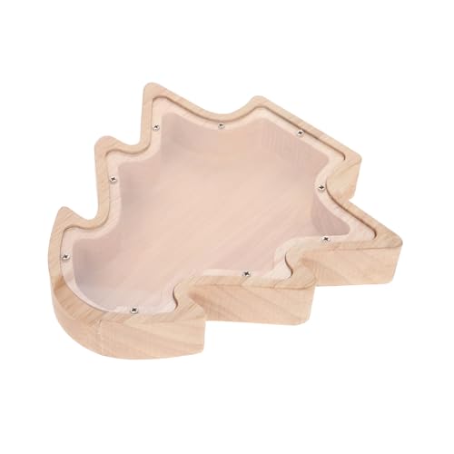 Hucha de Madera con Diseño de Árbol de Navidad