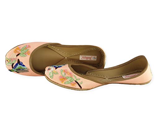 Image of Fulkari Prime Pure Leather Casual Women's Soft Leather Bite and Pinch Free Ladies Jutti Ethnic Mojari
