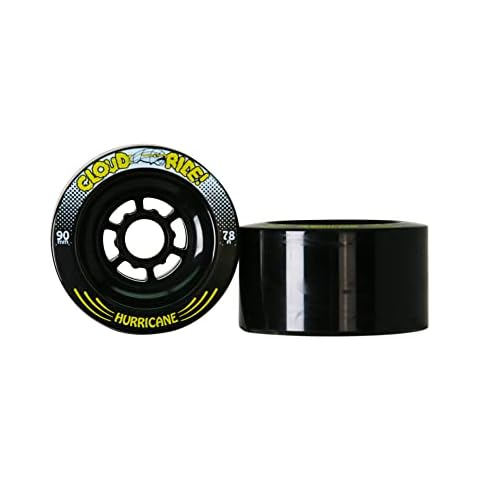 Cloud Ride! Longboard Wheels Hurricanes 90mm 78A (Set of 4) Black Cover