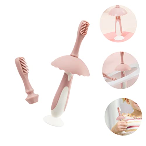 Toddmomy 1 Conjunto Pinguim Escova De Dentes Mordedor De Silicone Para Bebê Escova De Dentes De Bebê