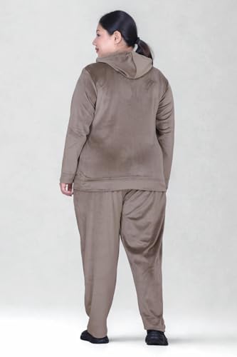 Image of CUPID Regular Fit Velvet Track Suit for Woman, Winter Wear Velvet Night Suit Set with Pockets for Sports, Night, Jogging, Daily Gym Wear L to 5XL