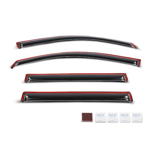 Image of PIT66 in-Channel Auto Vent Window Visors 4pcs Fit Cadillac Escalade ESV GMC Yukon Chevy Suburban 2015 2016 2017 2018 2019 2020 Rain Guards Smoke