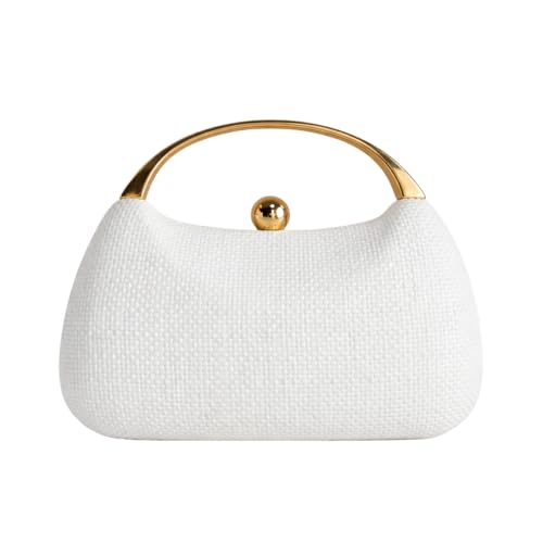 Image of UMREN Straw Clutch Handbags Women Beach Crossbody Hand-woven Summer Purse Wallet Top handle Evening Bag for Wedding Party