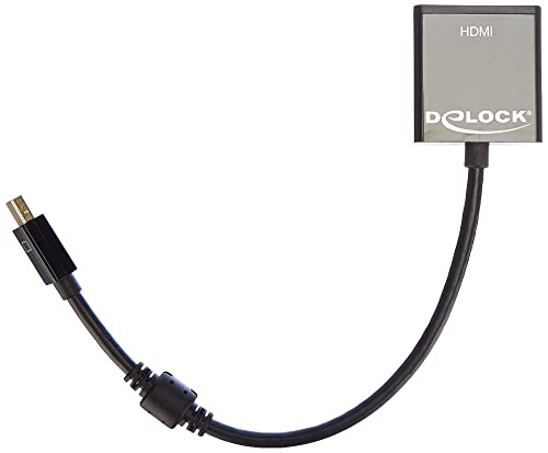 Adaptateur DisplayPort vers HDMI 4K DeLock 62611 câble convertisseur vidéo noir court