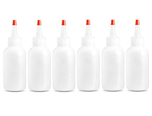 ljdeals 4 oz Plastic Squeeze Bottles with Yorker Caps, for Condiments, glues, Paints, Craft, Sauce and Moreâ€¦Pack of 6, BPA Free, Made in USA