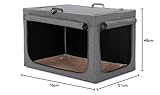 Petsfit Hundebox für Zuhause, Hundebox faltbar für mittlere kleine Hunde, Hundetransportbox Auto Verstellbares Design Hundeschlafbox, Zimmerkennel Hund mit Reißfeste Netzfenster & plüsche Betteinlage